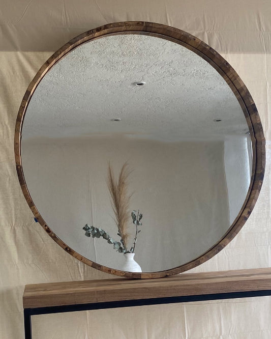 ESPEJO REDONDO MADERA DE YAXNIK