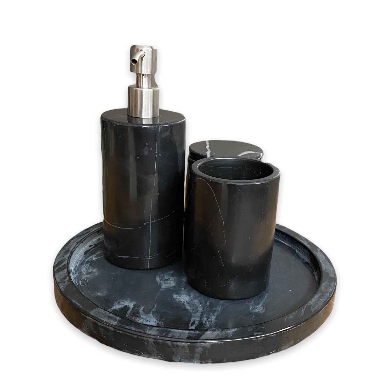 SET DE BAÑO MÁRMOL BASE REDONDA