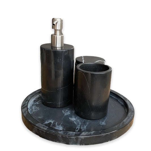 SET DE BAÑO MÁRMOL BASE REDONDA